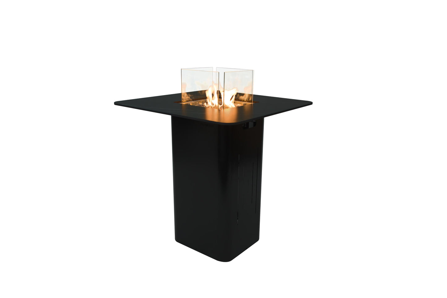Elementi Plus Koln 39" Bulgaria Black Marble Porcelain Liquid Propane Bar Table