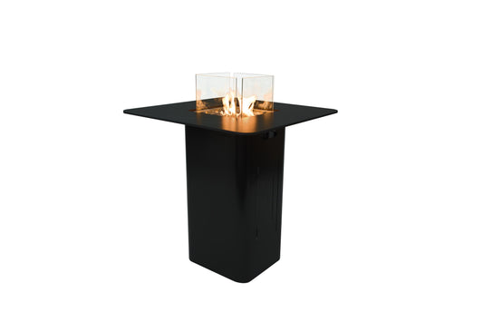 Elementi Plus Koln 39" Bulgaria Black Marble Porcelain Liquid Propane Bar Table