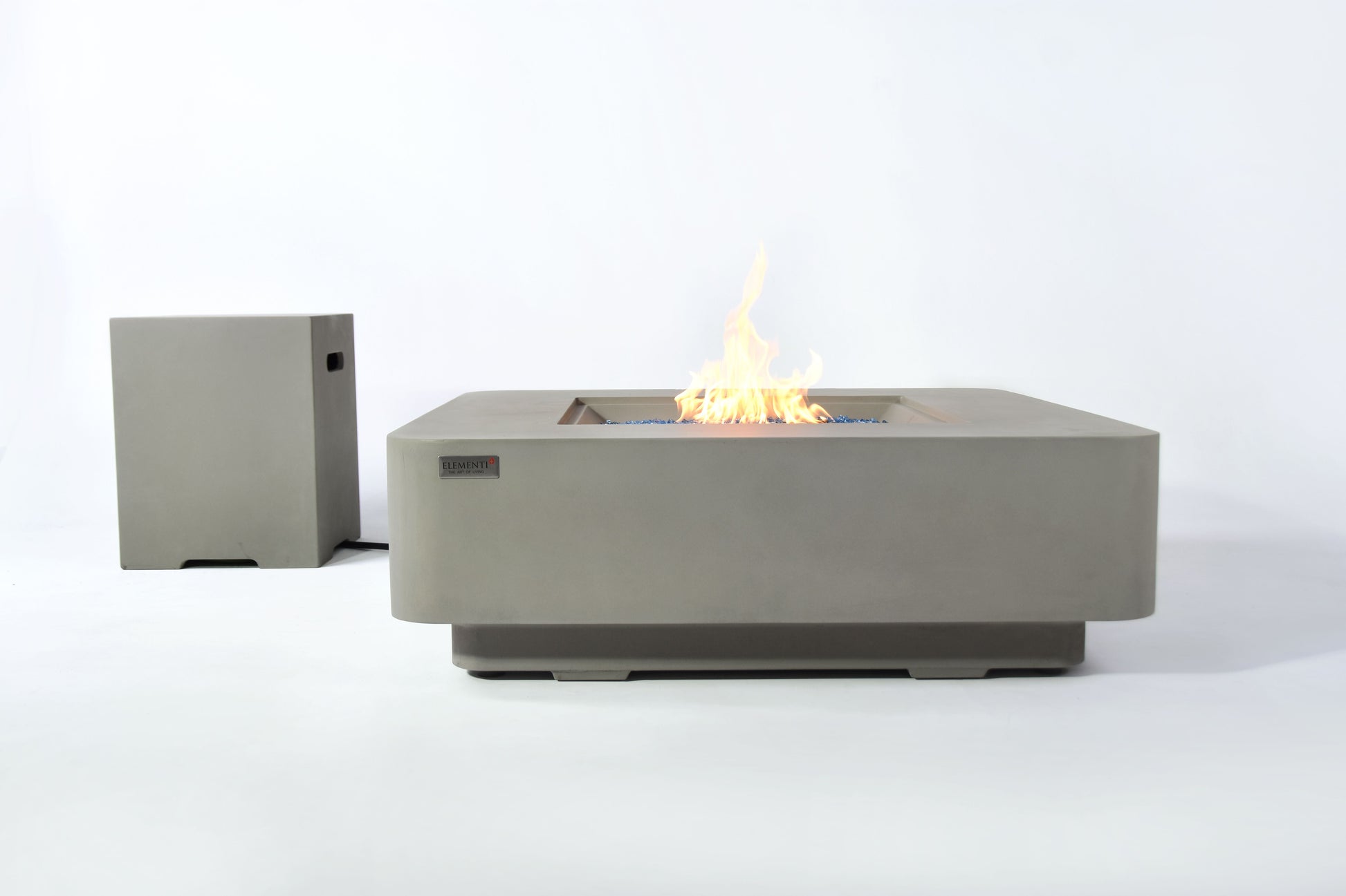 Elementi Plus Lucerne 42" Square Light Grey Concrete Liquid Propane Fire Table