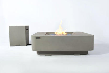 Elementi Plus Lucerne 42" Square Light Grey Concrete Liquid Propane Fire Table