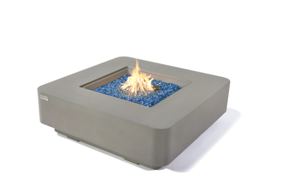 Elementi Plus Lucerne 42" Square Light Grey Concrete Liquid Propane Fire Table