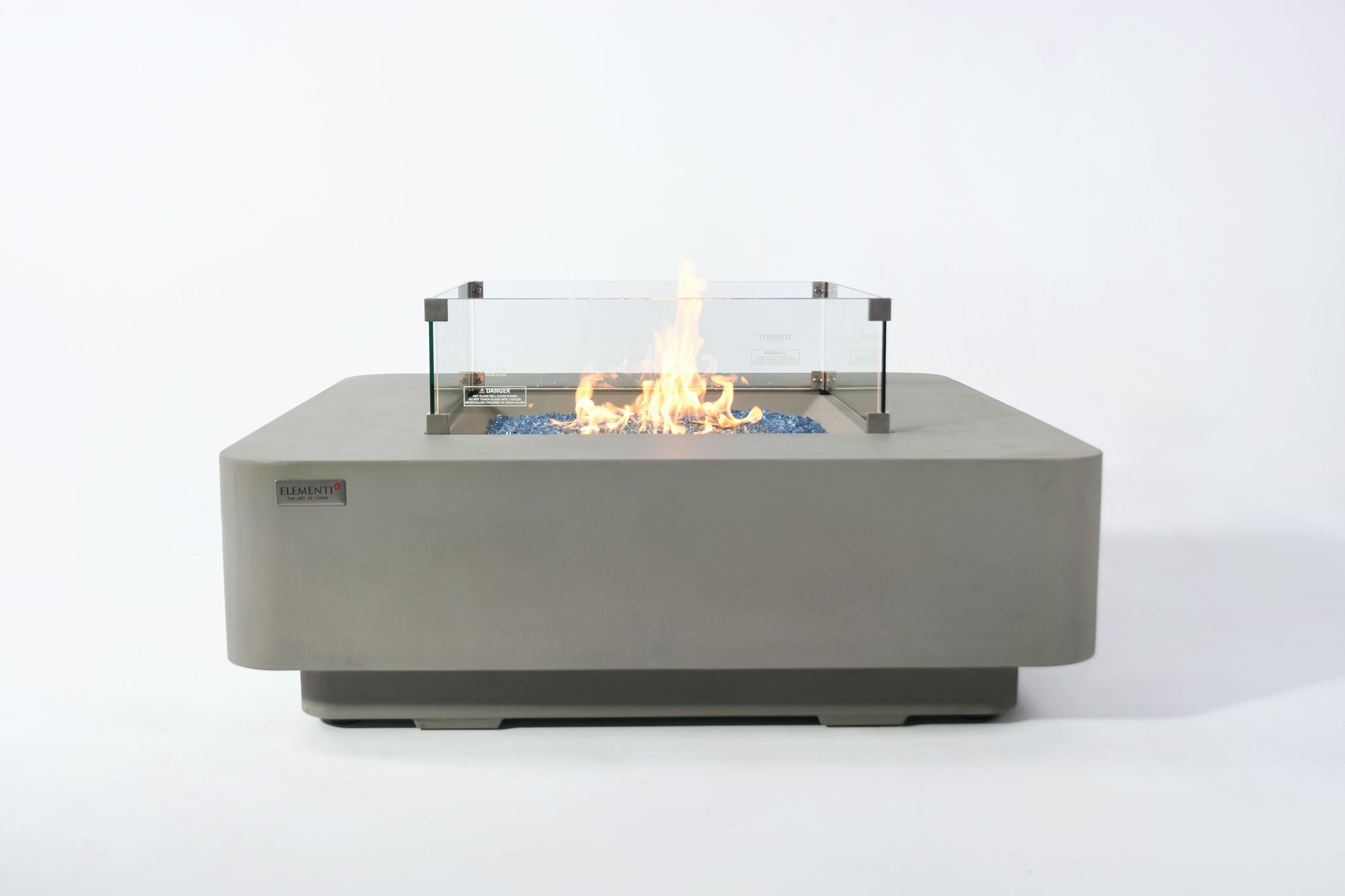 Elementi Plus Lucerne 42" Square Light Grey Concrete Liquid Propane Fire Table