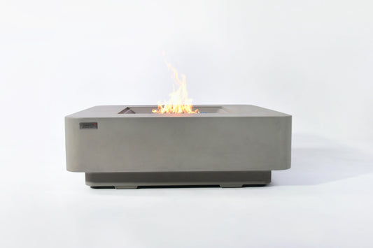 Elementi Plus Lucerne 42" Square Light Grey Concrete Liquid Propane Fire Table