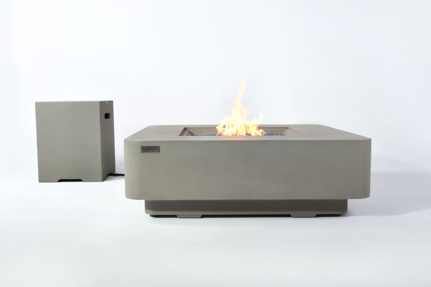 Elementi Plus Lucerne 42" Square Light Grey Concrete Natural Gas Fire Table