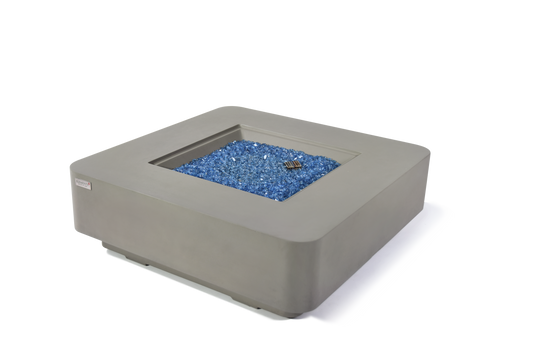Elementi Plus Lucerne 42" Square Light Grey Concrete Natural Gas Fire Table
