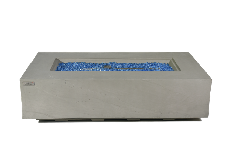 Elementi Plus Meteora 32" Rectangle Space Grey Concrete Liquid Propane Sandstone Fire Table