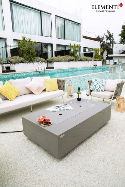 Elementi Plus Meteora 32" Rectangle Space Grey Concrete Liquid Propane Sandstone Fire Table