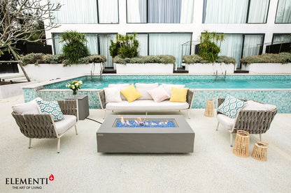Elementi Plus Meteora 32" Rectangle Space Grey Concrete Liquid Propane Sandstone Fire Table