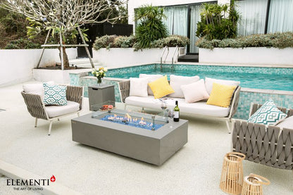 Elementi Plus Meteora 32" Rectangle Space Grey Concrete Natural Gas Sandstone Fire Table