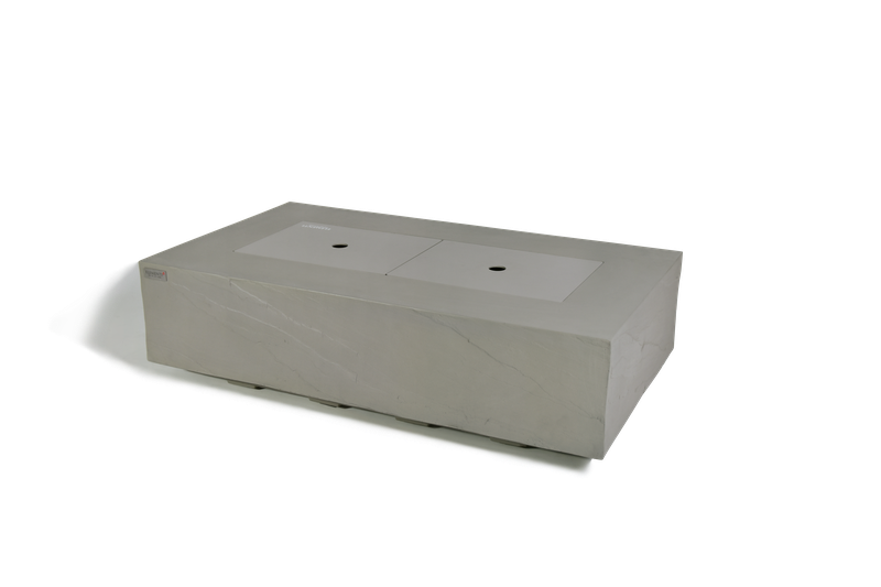 Elementi Plus Meteora 32" Rectangle Space Grey Concrete Natural Gas Sandstone Fire Table