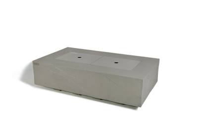 Elementi Plus Meteora 32" Rectangle Space Grey Concrete Natural Gas Sandstone Fire Table