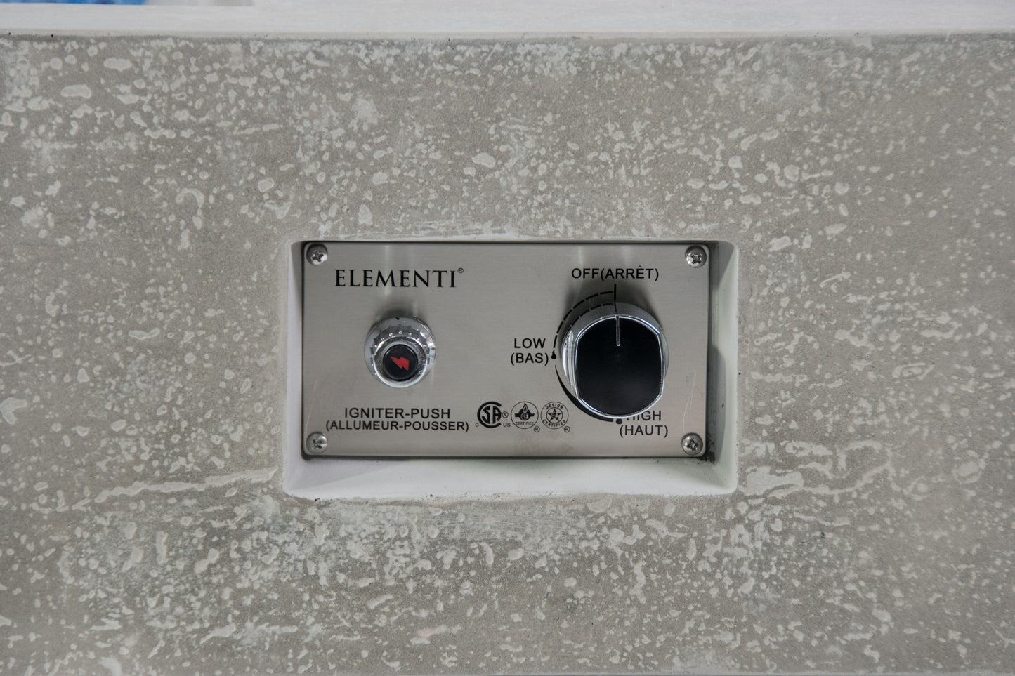 Elementi Plus Monte Carlo 32" Rectangle Light Grey Concrete Liquid Propane Fire Table