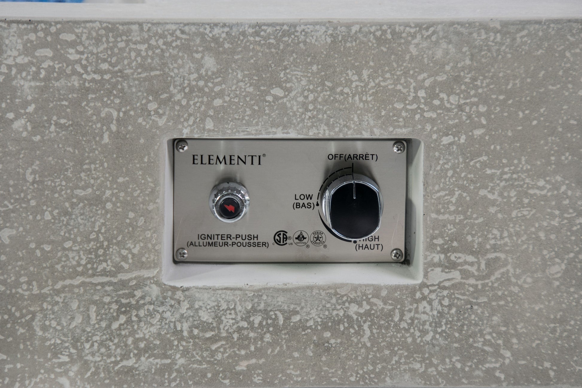 Elementi Plus Monte Carlo 32" Rectangle Light Grey Concrete Liquid Propane Fire Table