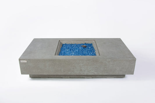 Elementi Plus Monte Carlo 32" Rectangle Light Grey Concrete Liquid Propane Fire Table