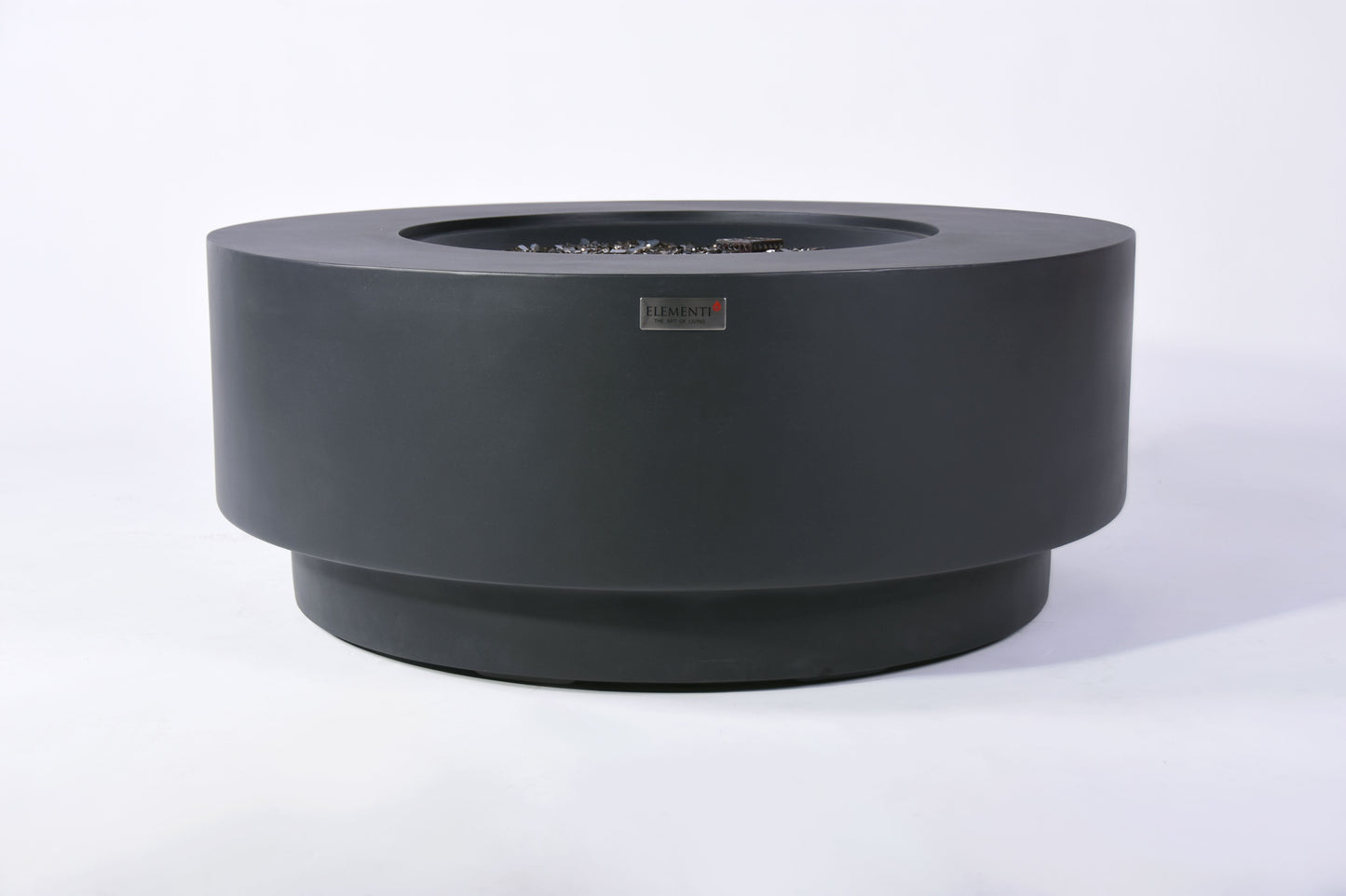 Elementi Plus Nimes 41" Round Dark Grey Concrete Liquid Propane Fire Table