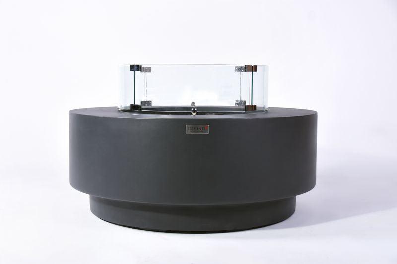 Elementi Plus Nimes 41" Round Dark Grey Concrete Liquid Propane Fire Table