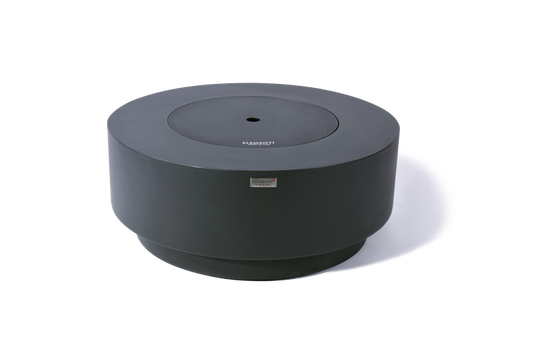 Elementi Plus Nimes 41" Round Frosted Cream White Concrete Natural Gas Fire Table