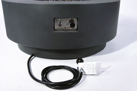 Elementi Plus Nimes 41" Round Dark Grey Concrete Natural Gas Fire Table