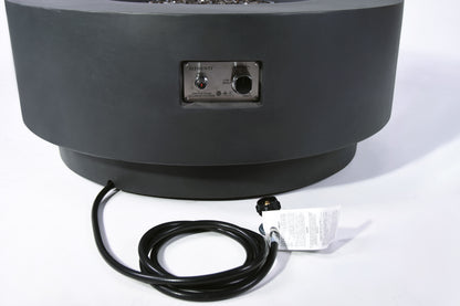 Elementi Plus Nimes 41" Round Dark Grey Concrete Liquid Propane Fire Table