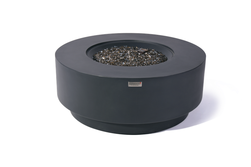Elementi Plus Nimes 41" Round Dark Grey Concrete Liquid Propane Fire Table