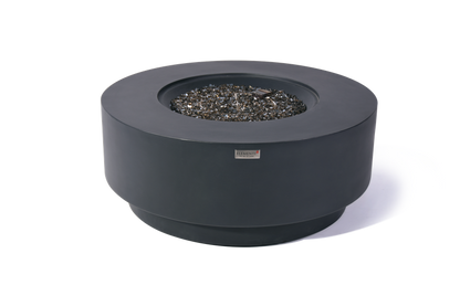 Elementi Plus Nimes 41" Round Dark Grey Concrete Liquid Propane Fire Table