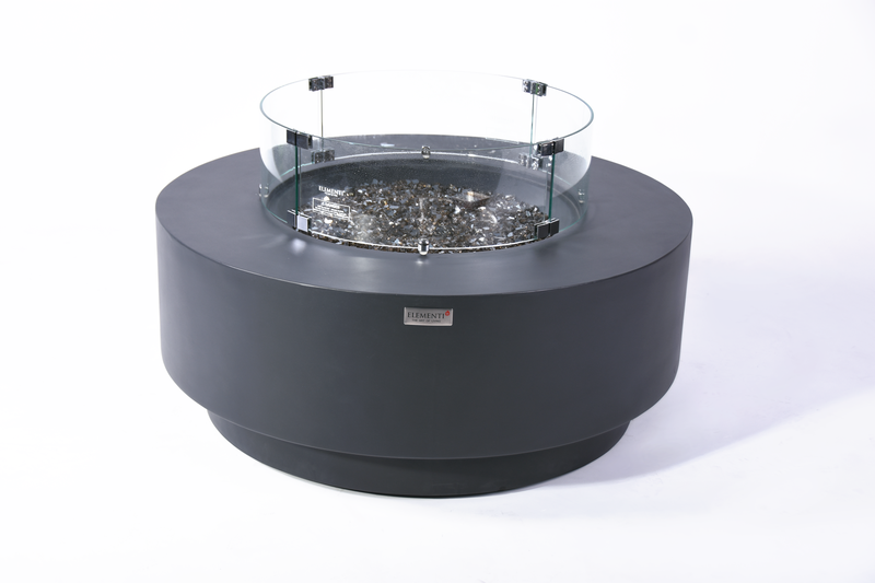 Elementi Plus Nimes 41" Round Dark Grey Concrete Liquid Propane Fire Table