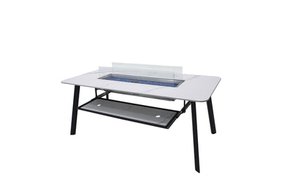 Elementi Plus Oslo 35" Bianco White Marble Porcelain Natural Gas Dining Table