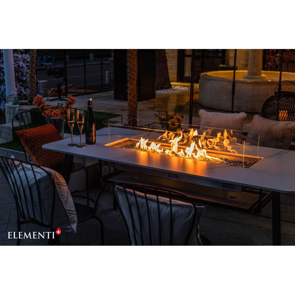 Elementi Plus Oslo 35" Bianco White Marble Porcelain Natural Gas Dining Table