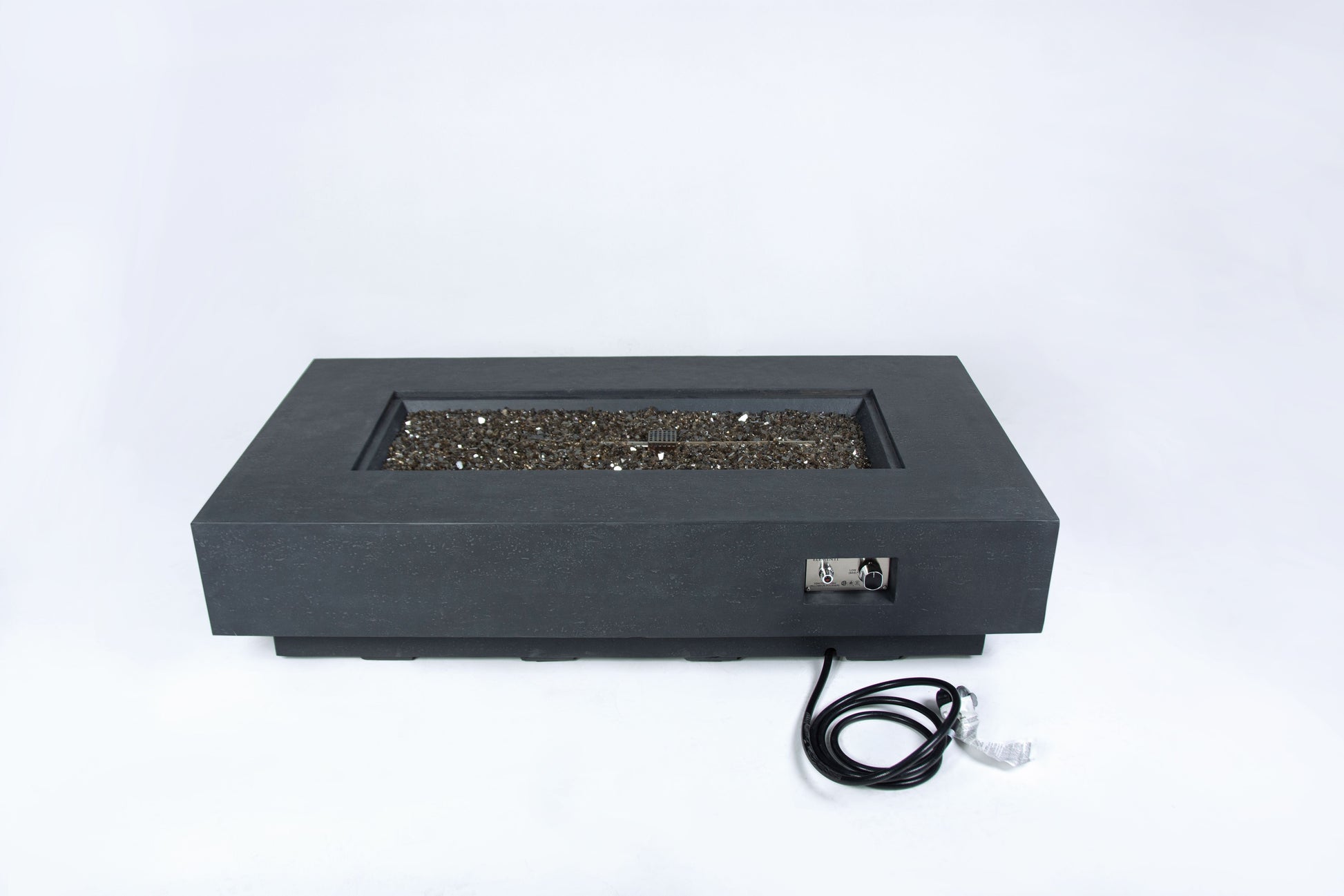 Elementi Plus Positano 32" Rectangle Dark Grey Concrete Liquid Propane Fire Table