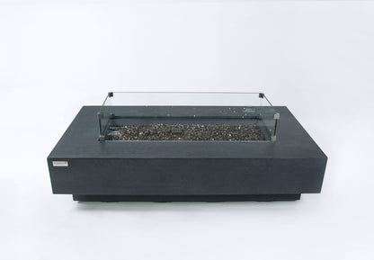 Elementi Plus Positano 32" Rectangle Dark Grey Concrete Liquid Propane Fire Table