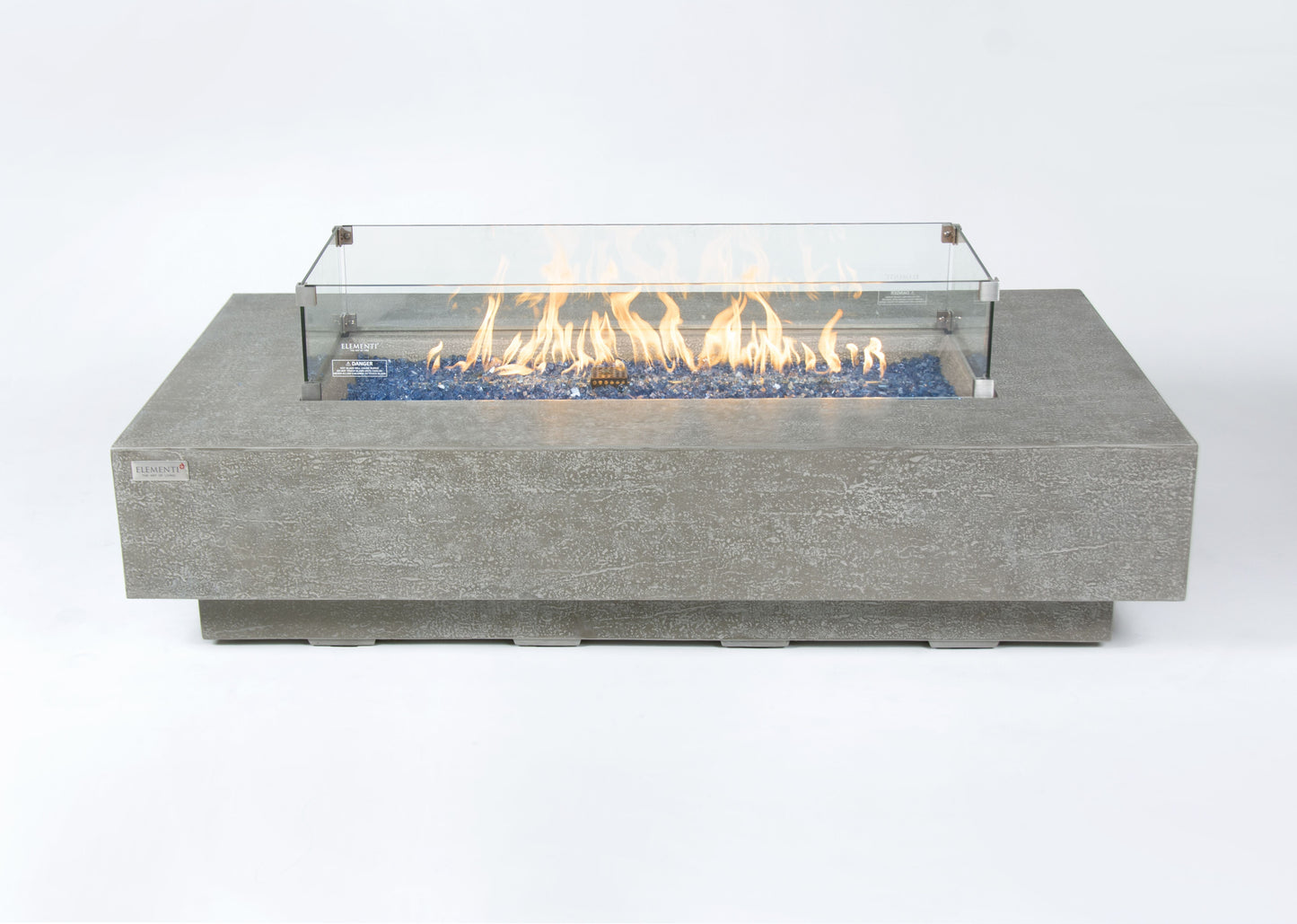 Elementi Plus Riviera 32" Rectangle Light Grey Concrete Liquid Propane Fire Table