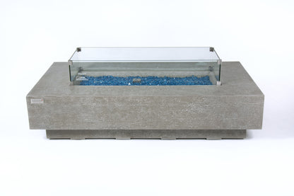 Elementi Plus Riviera 32" Rectangle Light Grey Concrete Natural Gas Fire Table