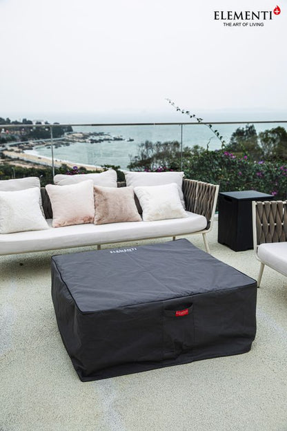 Elementi Plus Roraima 40" Square Slate Black Concrete Natural Gas Fire Table