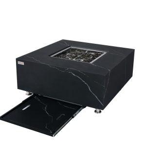 Elementi Plus Sofia 39" Bulgaria Black Marble Porcelain Fire Table