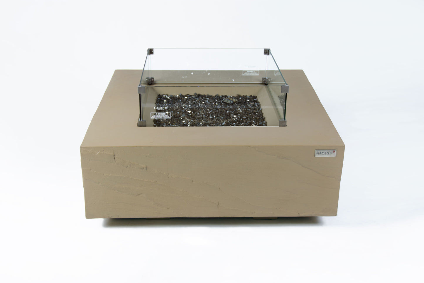 Elementi Plus Uluru 40" Square Sunlight Yellow Concrete Liquid Propane Fire Table