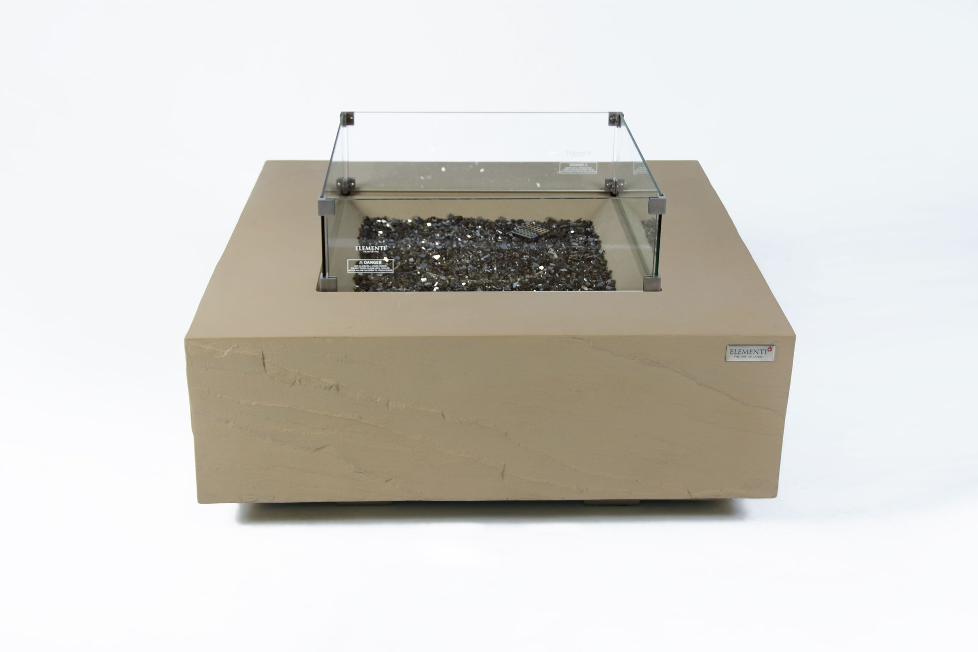 Elementi Plus Uluru 40" Square Sunlight Yellow Concrete Liquid Propane Fire Table