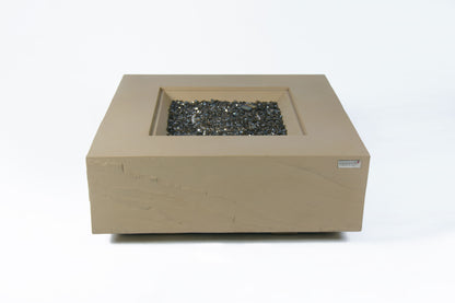 Elementi Plus Uluru 40" Square Sunlight Yellow Concrete Natural Gas Fire Table