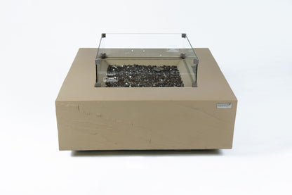 Elementi Plus Uluru 40" Square Sunlight Yellow Concrete Natural Gas Fire Table