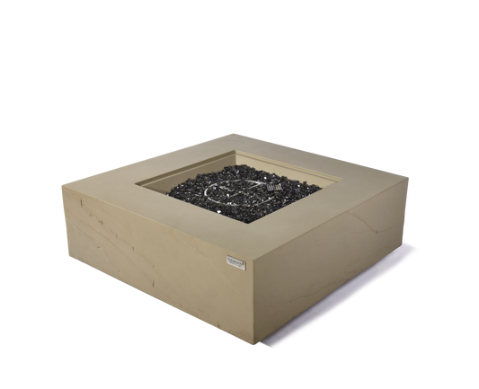 Elementi Plus Uluru 40" Square Sunlight Yellow Concrete Natural Gas Fire Table