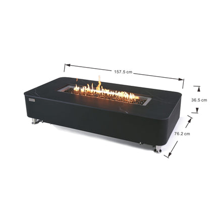 Elementi Plus Valencia 30" Bulgaria Black Liquid Propane Marble Porcelain Fire Table