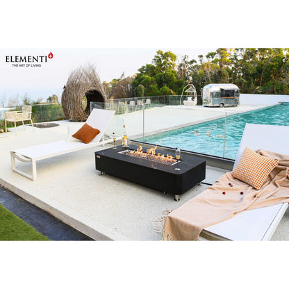 Elementi Plus Valencia 30" Bulgaria Black Liquid Propane Marble Porcelain Fire Table