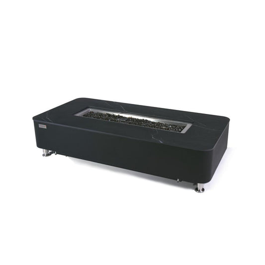 Elementi Plus Valencia 30" Bulgaria Black Liquid Propane Marble Porcelain Fire Table