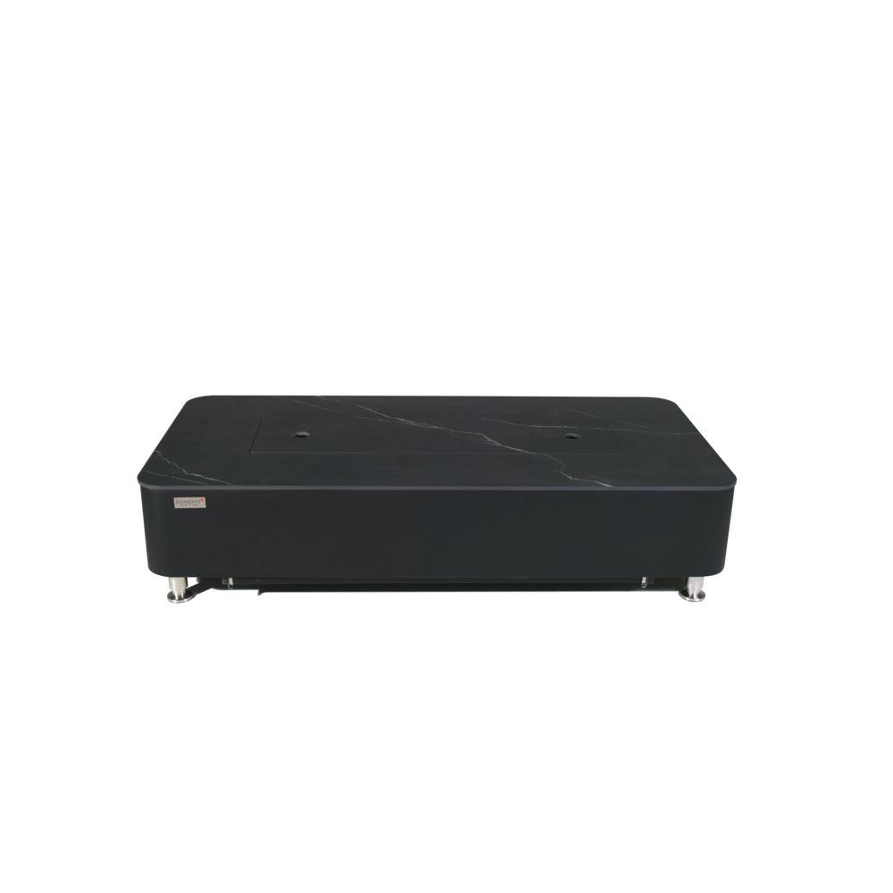Elementi Plus Valencia 30" Bulgaria Black Natural Gas Marble Porcelain Fire Table