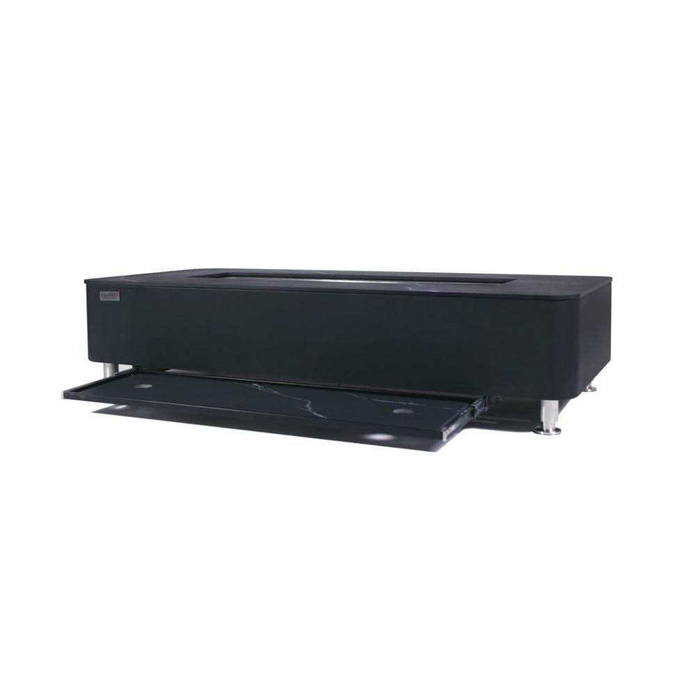 Elementi Plus Valencia 30" Bulgaria Black Natural Gas Marble Porcelain Fire Table