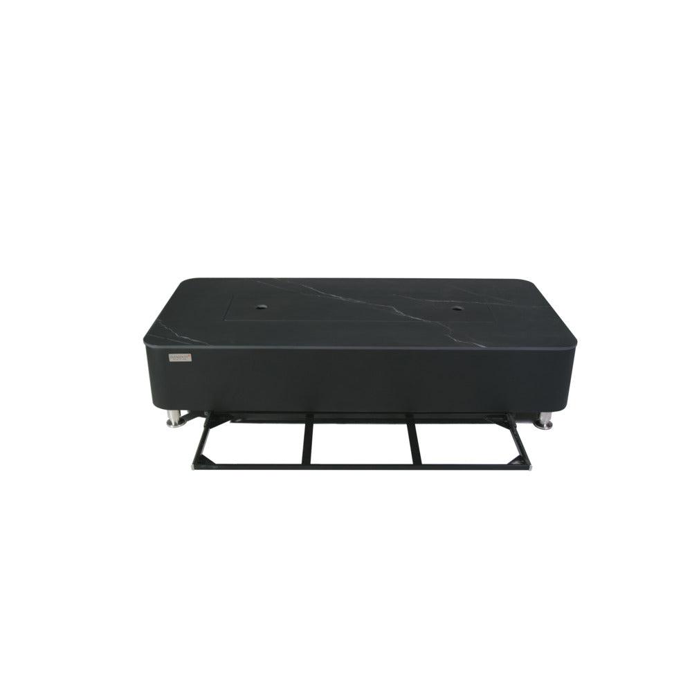 Elementi Plus Valencia 30" Bulgaria Black Natural Gas Marble Porcelain Fire Table