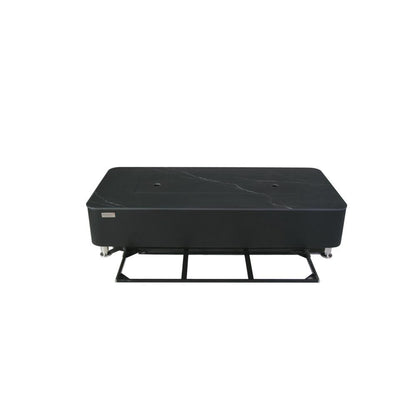 Elementi Plus Valencia 30" Bulgaria Black Natural Gas Marble Porcelain Fire Table