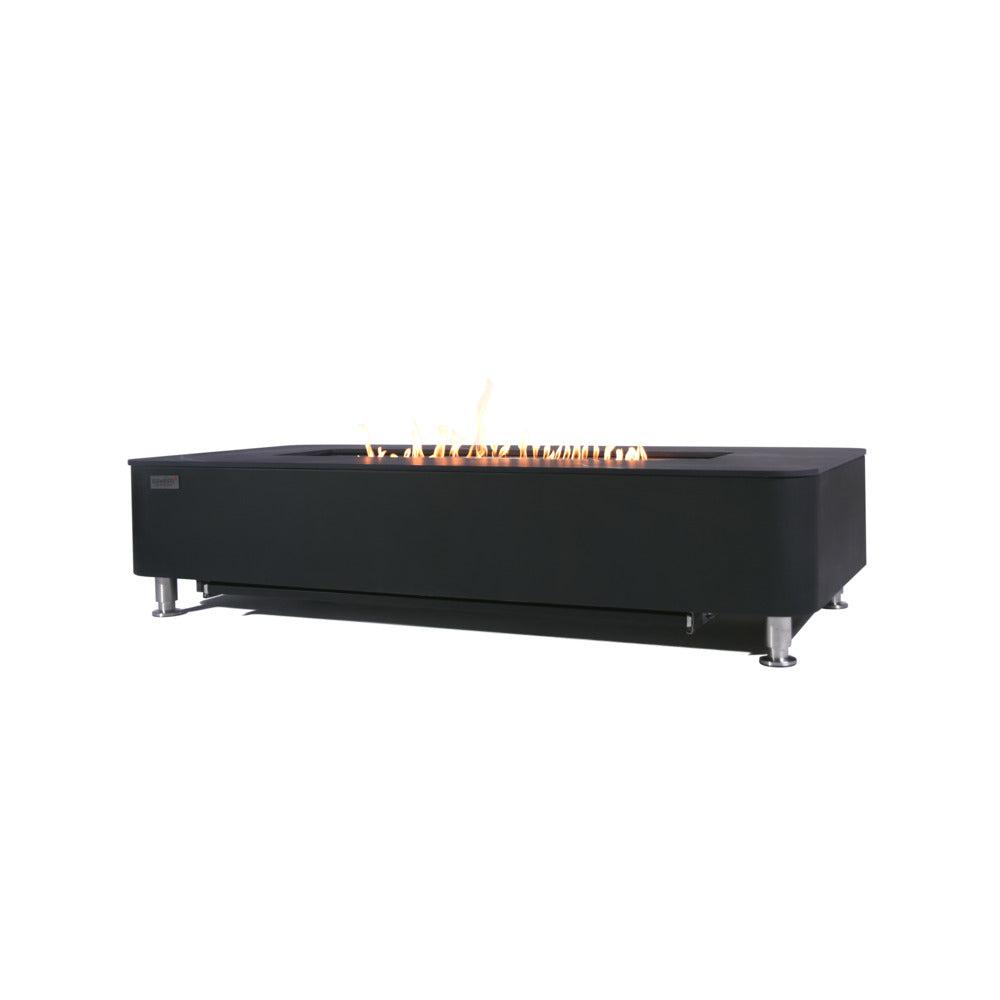 Elementi Plus Valencia 30" Bulgaria Black Natural Gas Marble Porcelain Fire Table