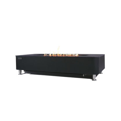Elementi Plus Valencia 30" Bulgaria Black Natural Gas Marble Porcelain Fire Table
