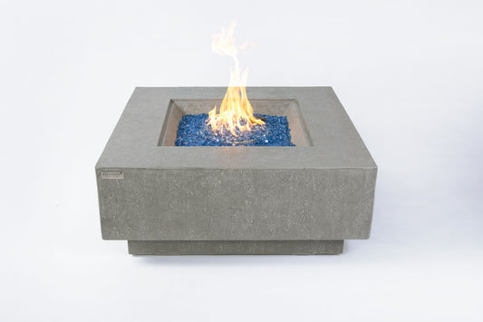 Elementi Plus Victoria 40" Square Light Grey Concrete Liquid Propane Fire Table