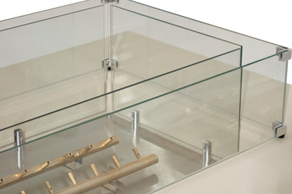 Elementi Ravello 72" Rectangle Frosted Cream White Concrete Natural Gas Fire Pit